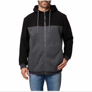 VOYAGER Men full zip hoodie, Black (Size : M )